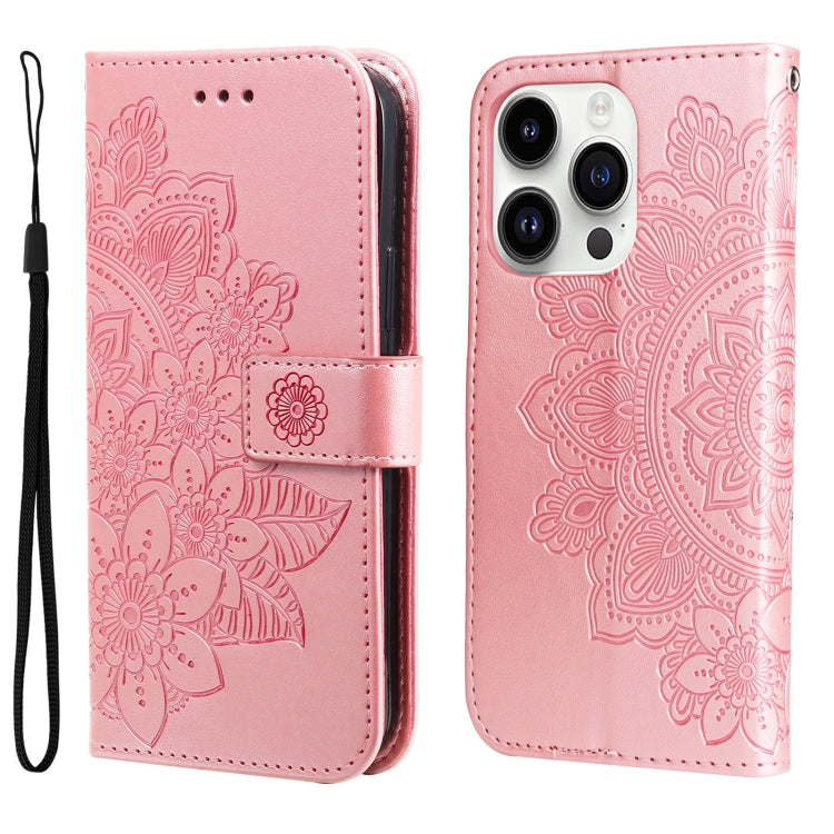 Seven-petal Flowers Embossing Leather Phone Case