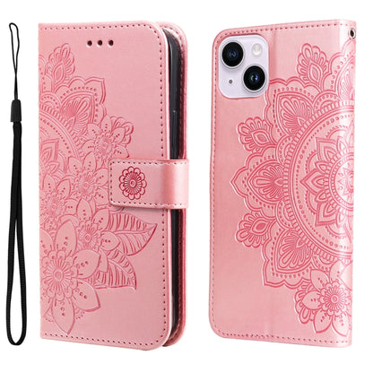 Seven-petal Flowers Embossing Leather Phone Case