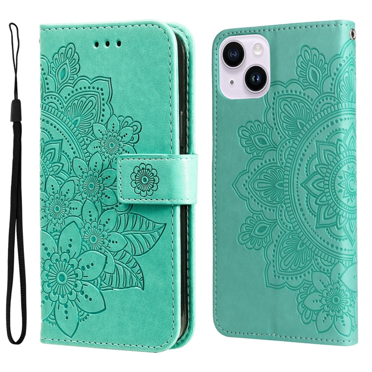 Seven-petal Flowers Embossing Leather Phone Case
