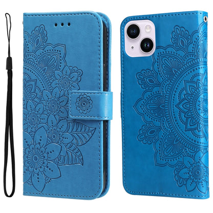 Seven-petal Flowers Embossing Leather Phone Case