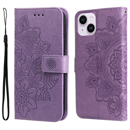 Seven-petal Flowers Embossing Leather Phone Case