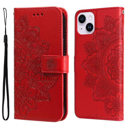 Seven-petal Flowers Embossing Leather Phone Case
