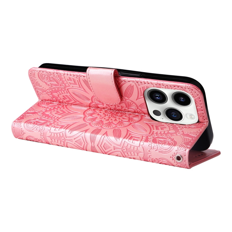 Embossed Sunflower Leather Phone Case