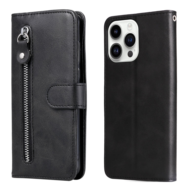 Fashion Calf Texture Zipper Leather Phone Case
