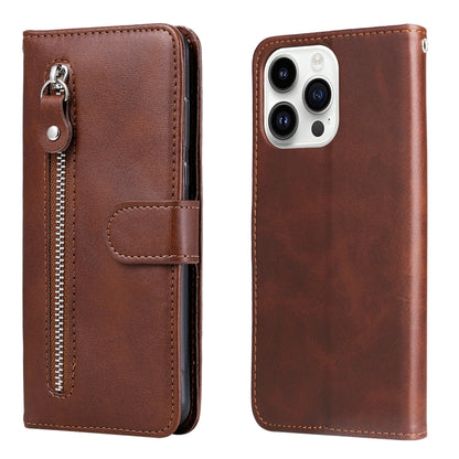 Fashion Calf Texture Zipper Leather Phone Case