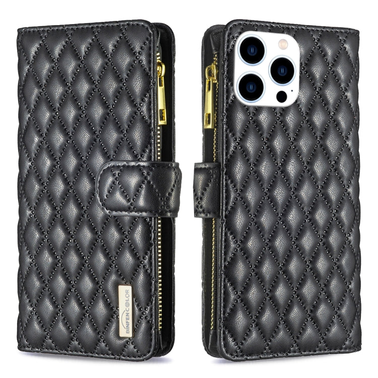 Diamond Lattice Zipper Wallet Leather Flip Phone Case