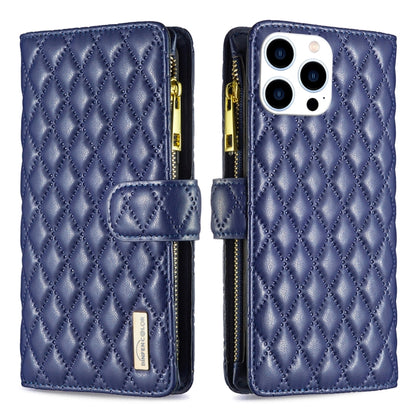 Diamond Lattice Zipper Wallet Leather Flip Phone Case