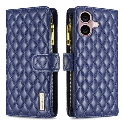 Diamond Lattice Zipper Wallet Leather Flip Phone Case