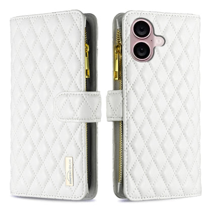 Diamond Lattice Zipper Wallet Leather Flip Phone Case