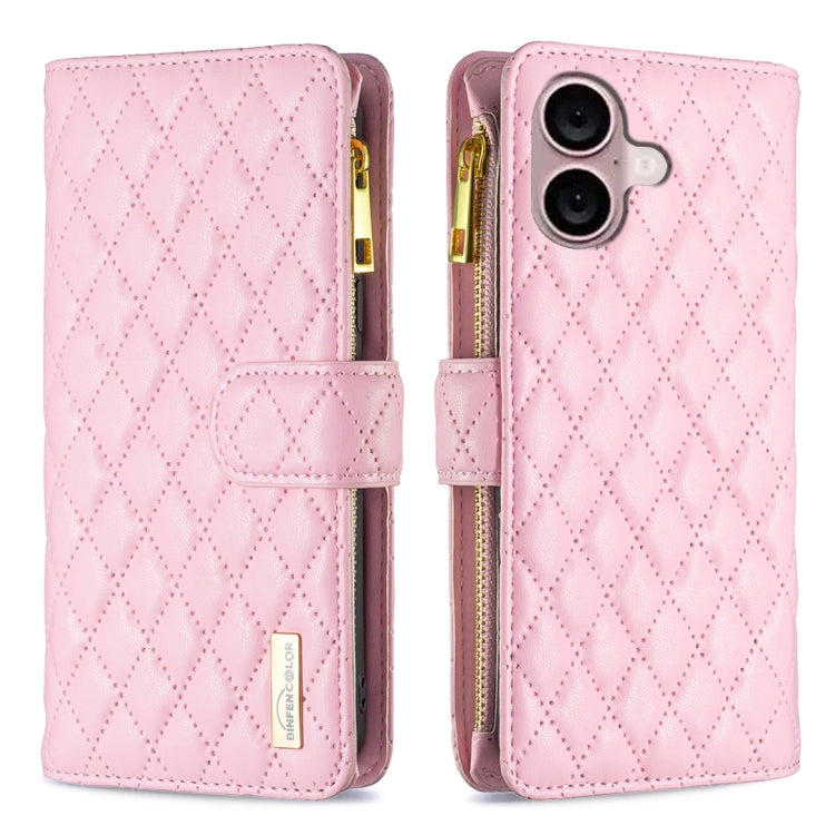 Diamond Lattice Zipper Wallet Leather Flip Phone Case