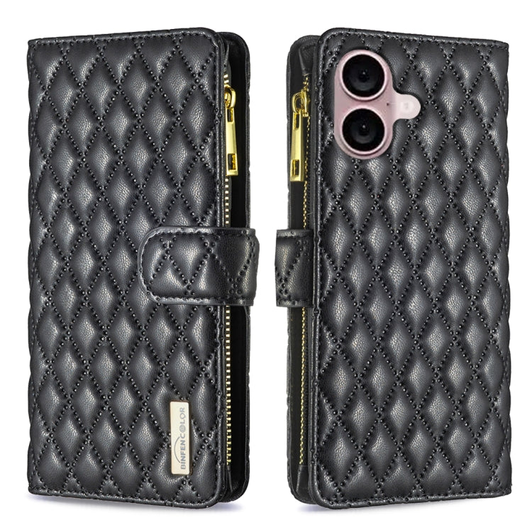 Diamond Lattice Zipper Wallet Leather Flip Phone Case