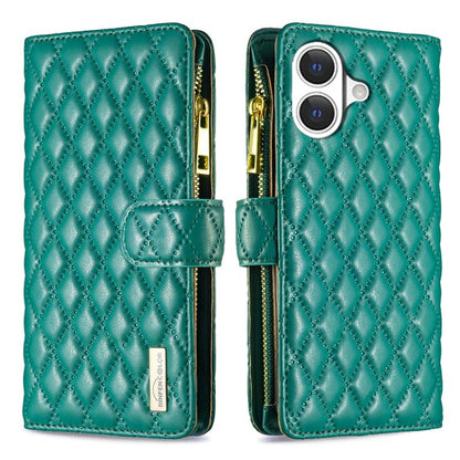 Diamond Lattice Zipper Wallet Leather Flip Phone Case