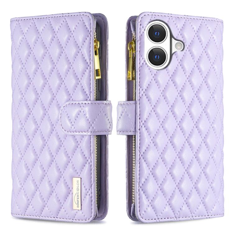 Diamond Lattice Zipper Wallet Leather Flip Phone Case