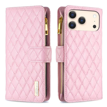 Diamond Lattice Zipper Wallet Leather Flip Phone Case