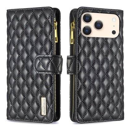 Diamond Lattice Zipper Wallet Leather Flip Phone Case