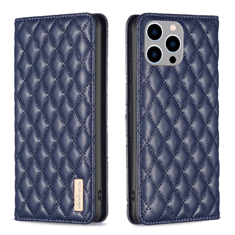 Diamond Lattice Magnetic Leather Flip Phone Case