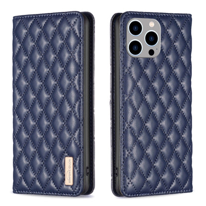 Diamond Lattice Magnetic Leather Flip Phone Case