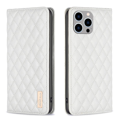 Diamond Lattice Magnetic Leather Flip Phone Case