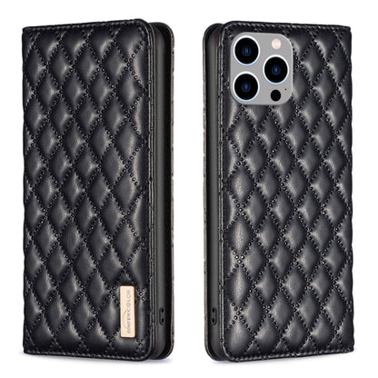 Diamond Lattice Magnetic Leather Flip Phone Case