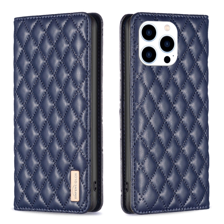 Diamond Lattice Magnetic Leather Flip Phone Case