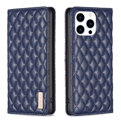 Diamond Lattice Magnetic Leather Flip Phone Case