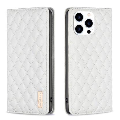 Diamond Lattice Magnetic Leather Flip Phone Case