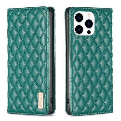 Diamond Lattice Magnetic Leather Flip Phone Case