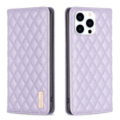 Diamond Lattice Magnetic Leather Flip Phone Case