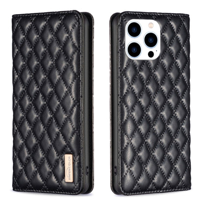 Diamond Lattice Magnetic Leather Flip Phone Case
