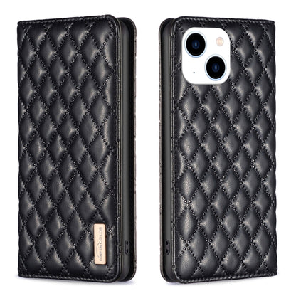 Diamond Lattice Magnetic Leather Flip Phone Case