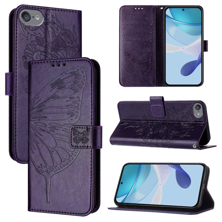 Embossed Butterfly Leather Phone Case