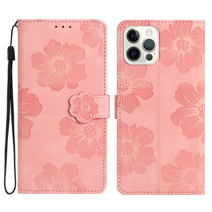 Flower Embossing Pattern Leather Phone Case