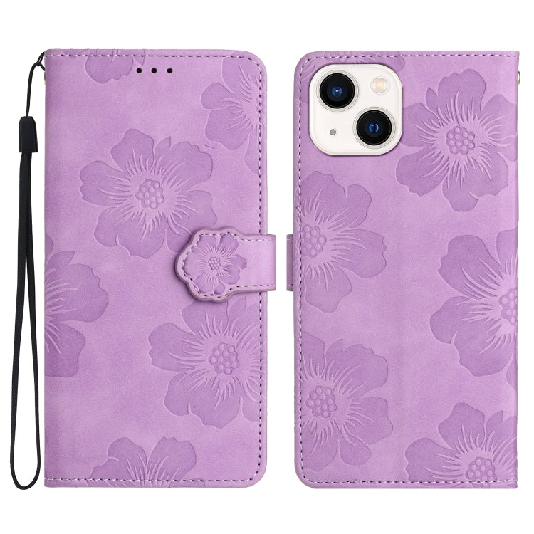 Flower Embossing Pattern Leather Phone Case