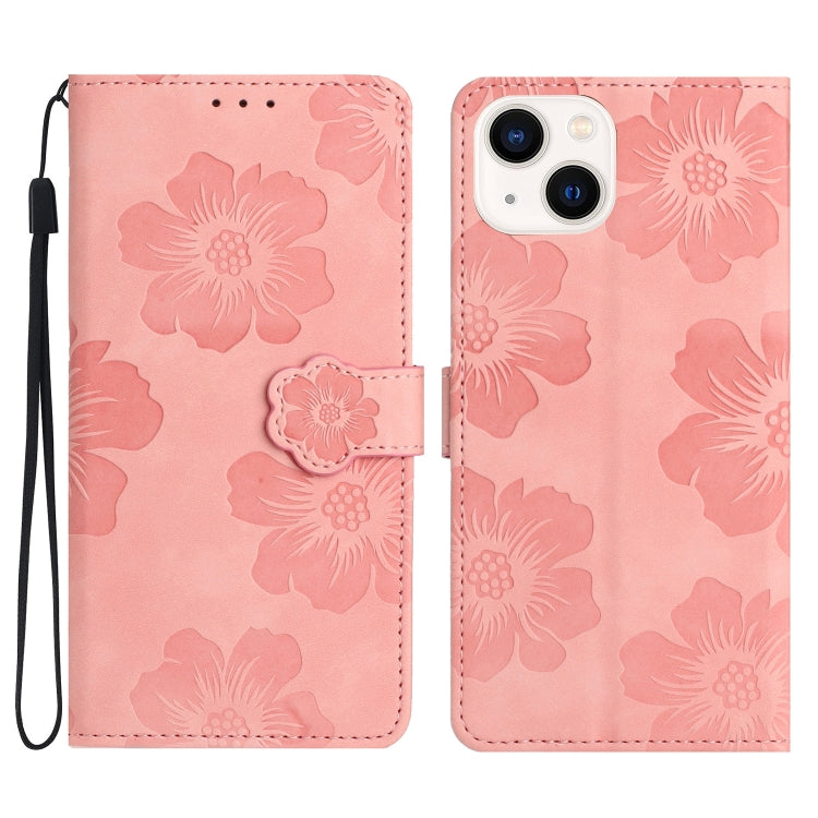 Flower Embossing Pattern Leather Phone Case