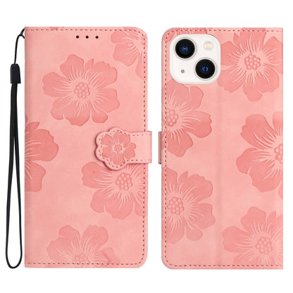 Flower Embossing Pattern Leather Phone Case