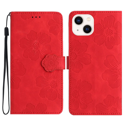 Flower Embossing Pattern Leather Phone Case
