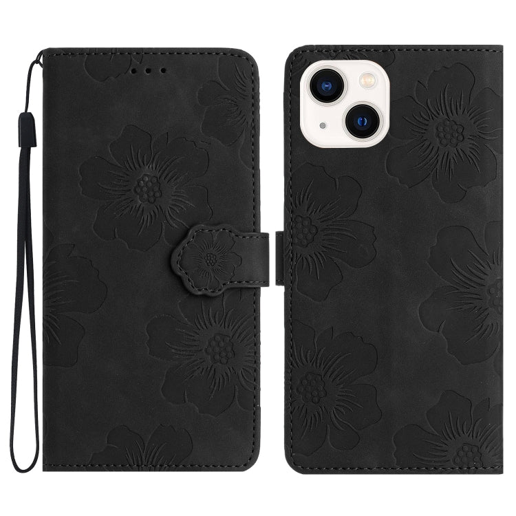 Flower Embossing Pattern Leather Phone Case