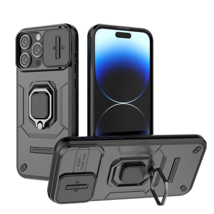 Sliding Camshield TPU + PC Shockproof Phone Case with Holder