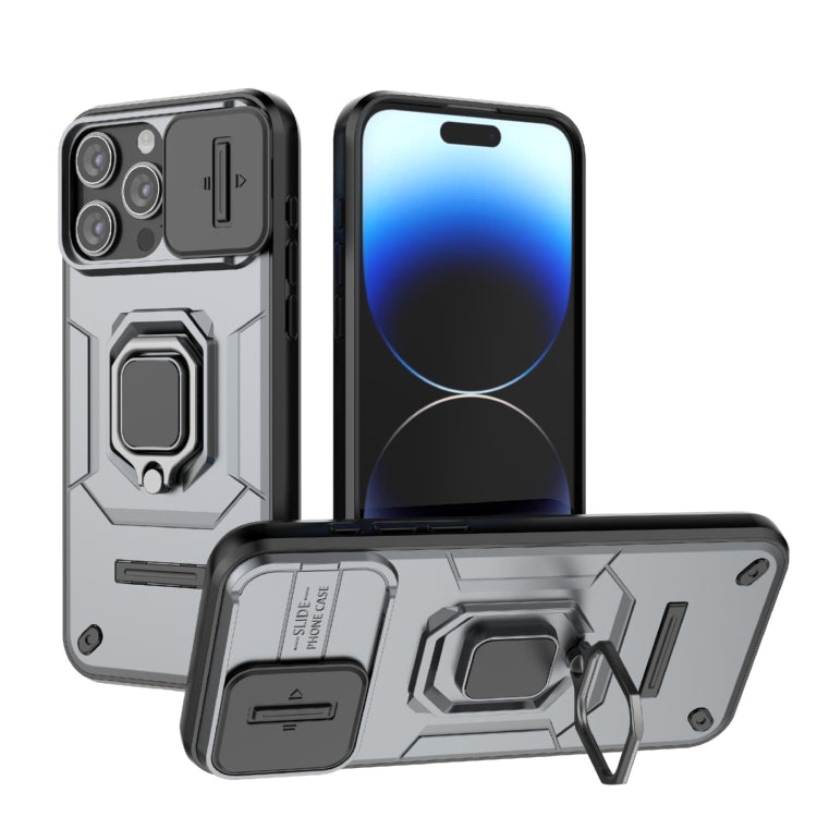 Sliding Camshield TPU + PC Shockproof Phone Case with Holder
