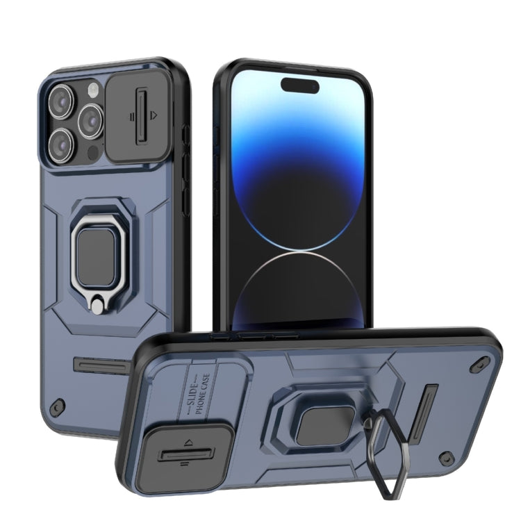 Sliding Camshield TPU + PC Shockproof Phone Case with Holder
