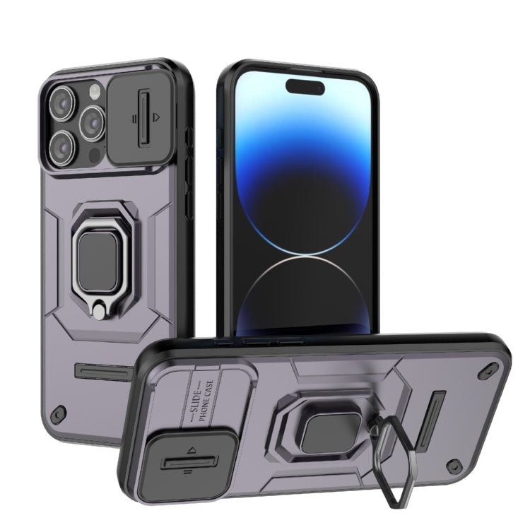 Sliding Camshield TPU + PC Shockproof Phone Case with Holder