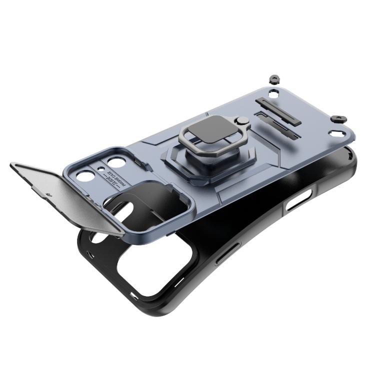 Sliding Camshield TPU + PC Shockproof Phone Case with Holder