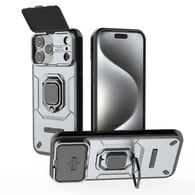 Sliding Camshield TPU + PC Shockproof Phone Case with Holder