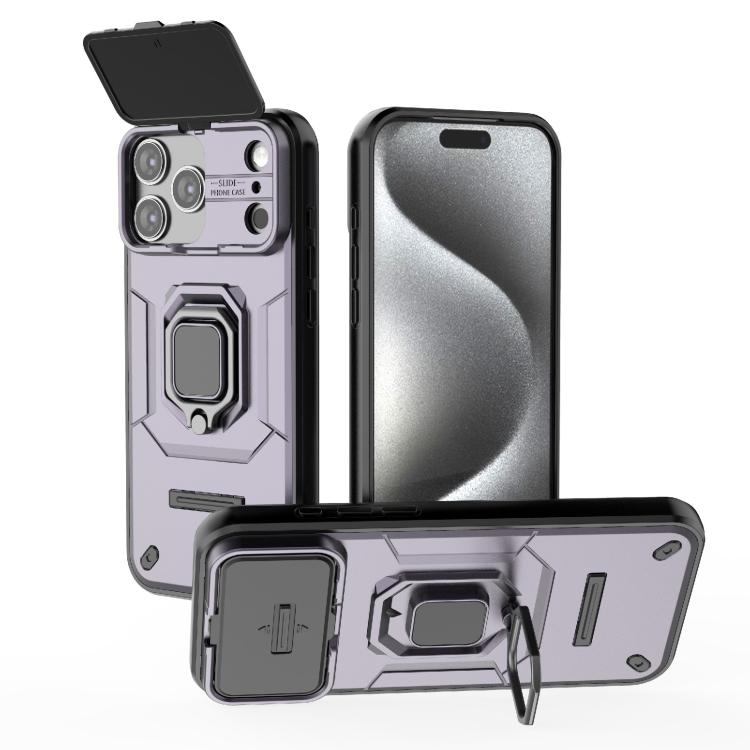 Sliding Camshield TPU + PC Shockproof Phone Case with Holder