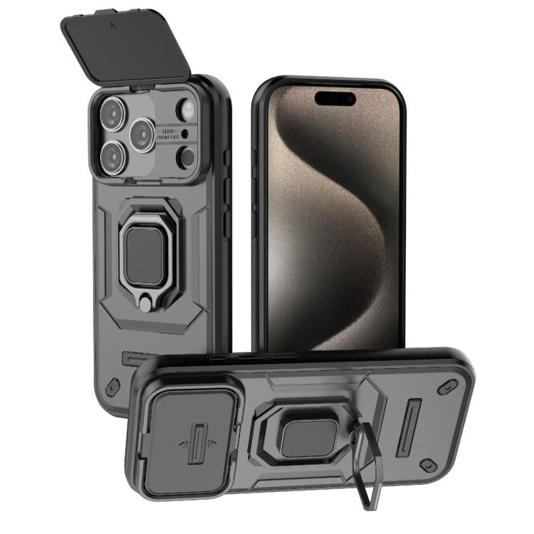 Sliding Camshield TPU + PC Shockproof Phone Case with Holder