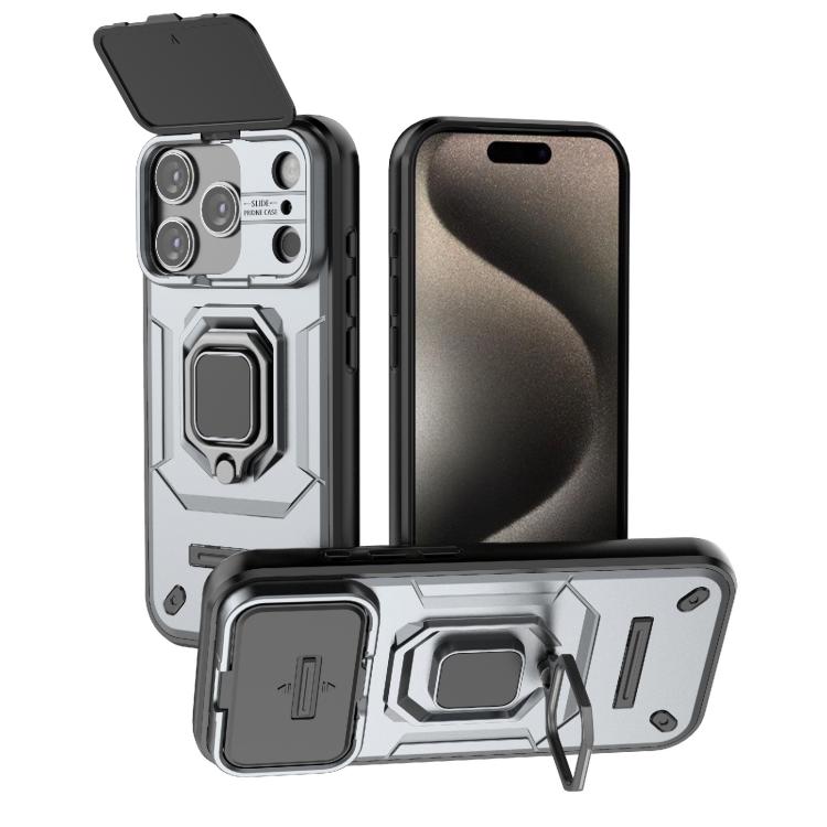 Sliding Camshield TPU + PC Shockproof Phone Case with Holder