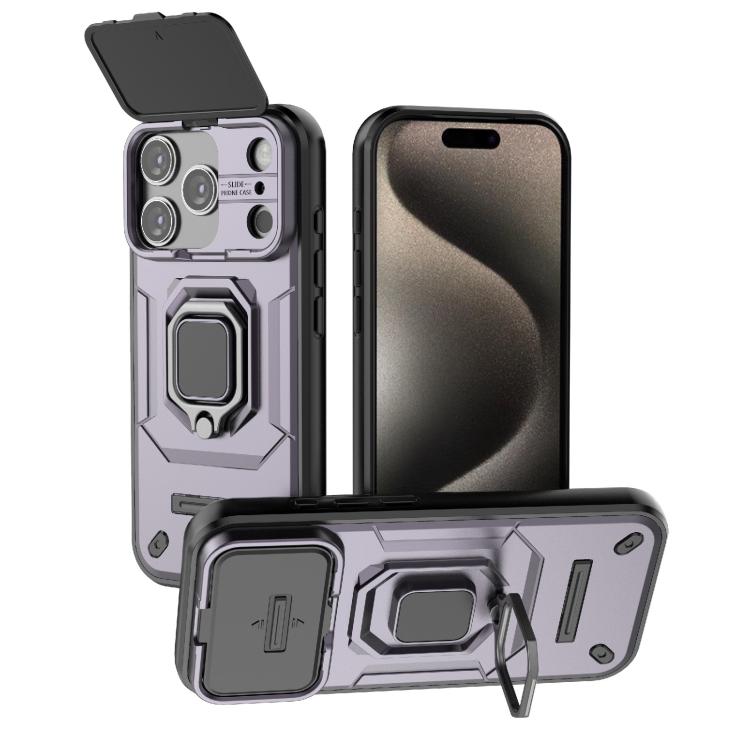 Sliding Camshield TPU + PC Shockproof Phone Case with Holder