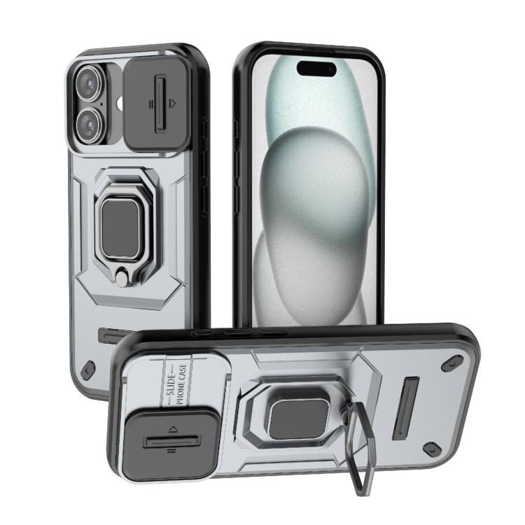 Sliding Camshield TPU + PC Shockproof Phone Case with Holder