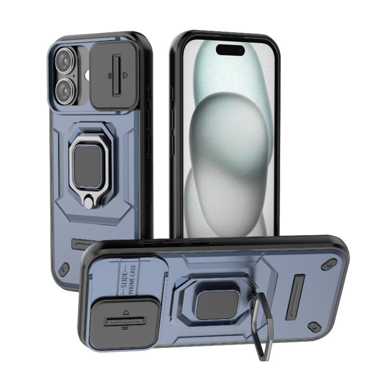 Sliding Camshield TPU + PC Shockproof Phone Case with Holder