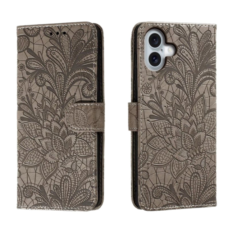 Lace Flower Embossing Flip Leather Phone Case